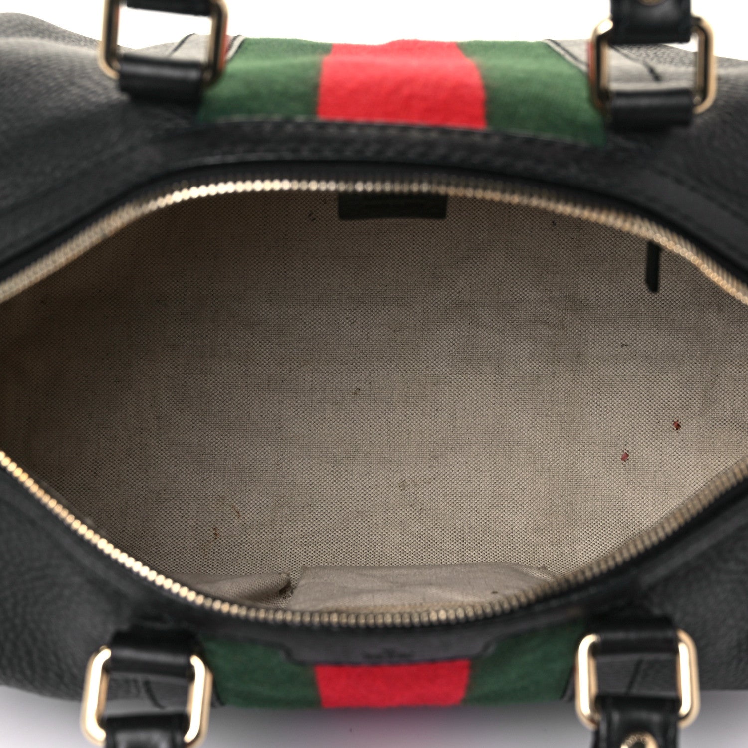 Gucci Calfskin Vintage Web Medium Boston Black 5 of 14