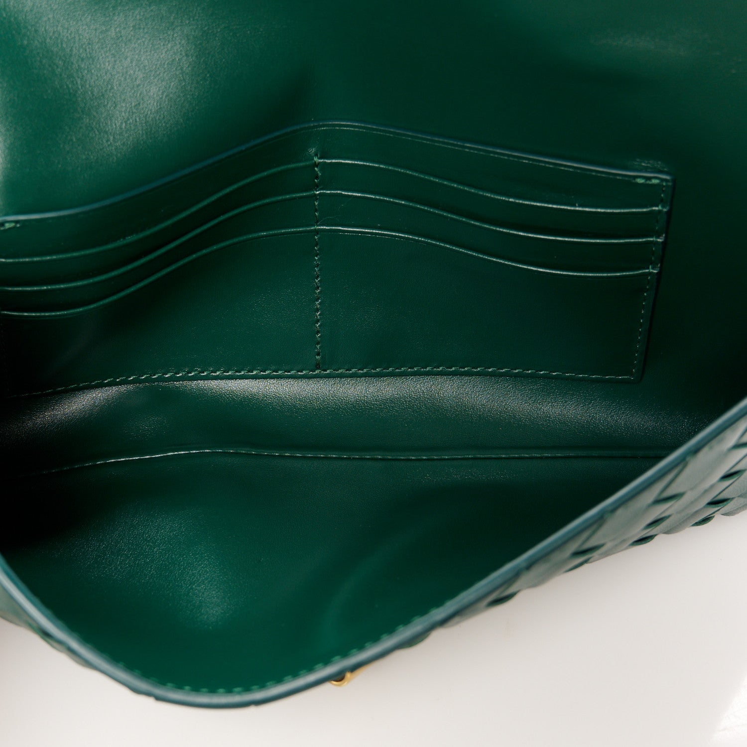 Bottega Veneta Nappa Intrecciato Long Andiamo Top Handle Clutch Emerald Green 5 of 8