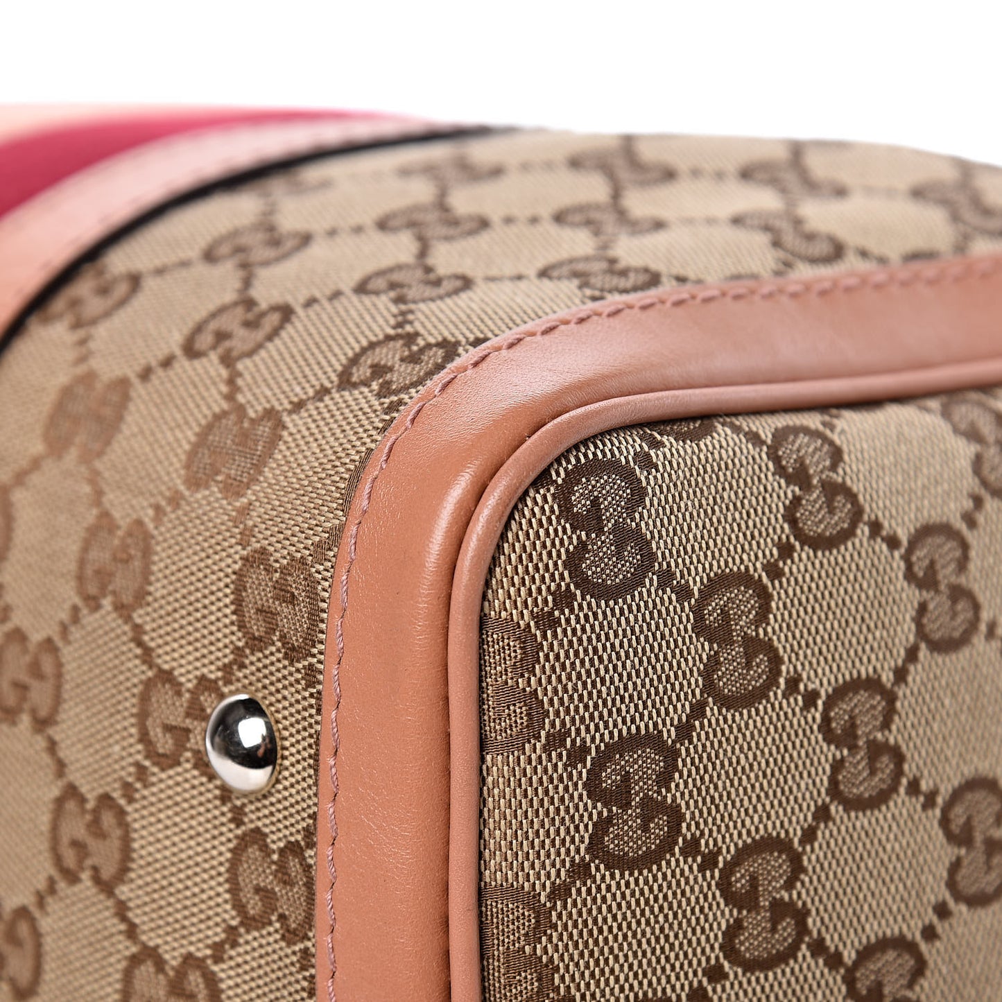 Monogram Vintage Web Medium Boston Pink