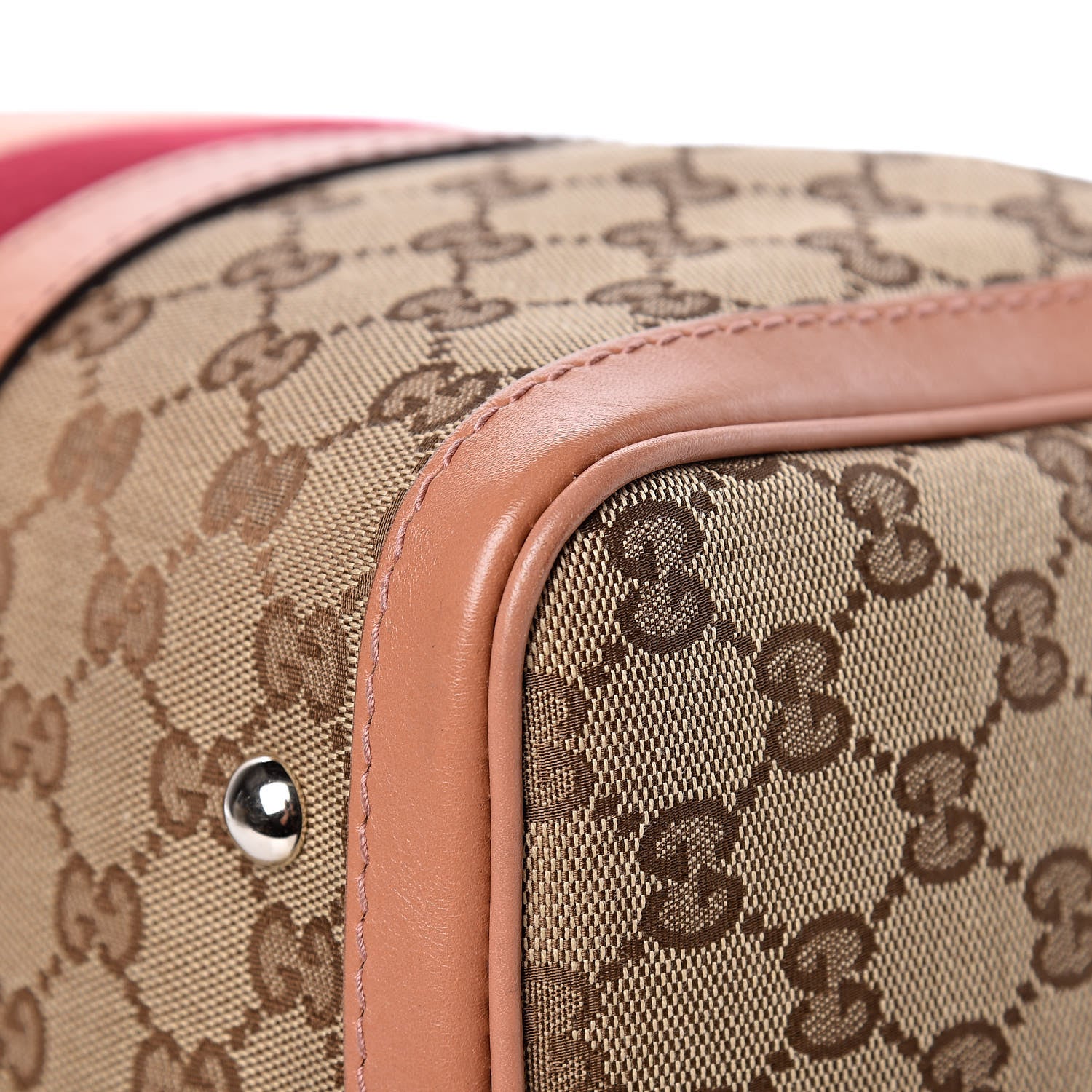 Gucci Monogram Vintage Web Medium Boston Pink 9 of 12