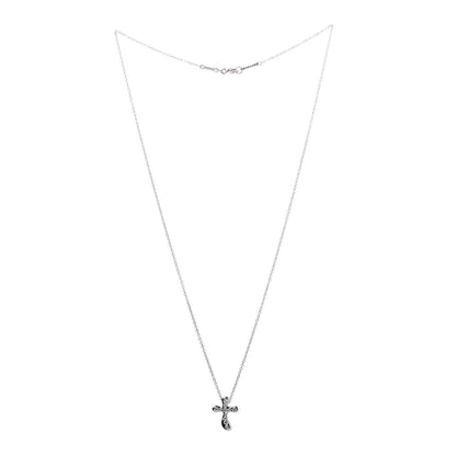Tiffany Platinum Diamond 14mm Elsa Peretti Cross Pendant Necklace 3 of 8