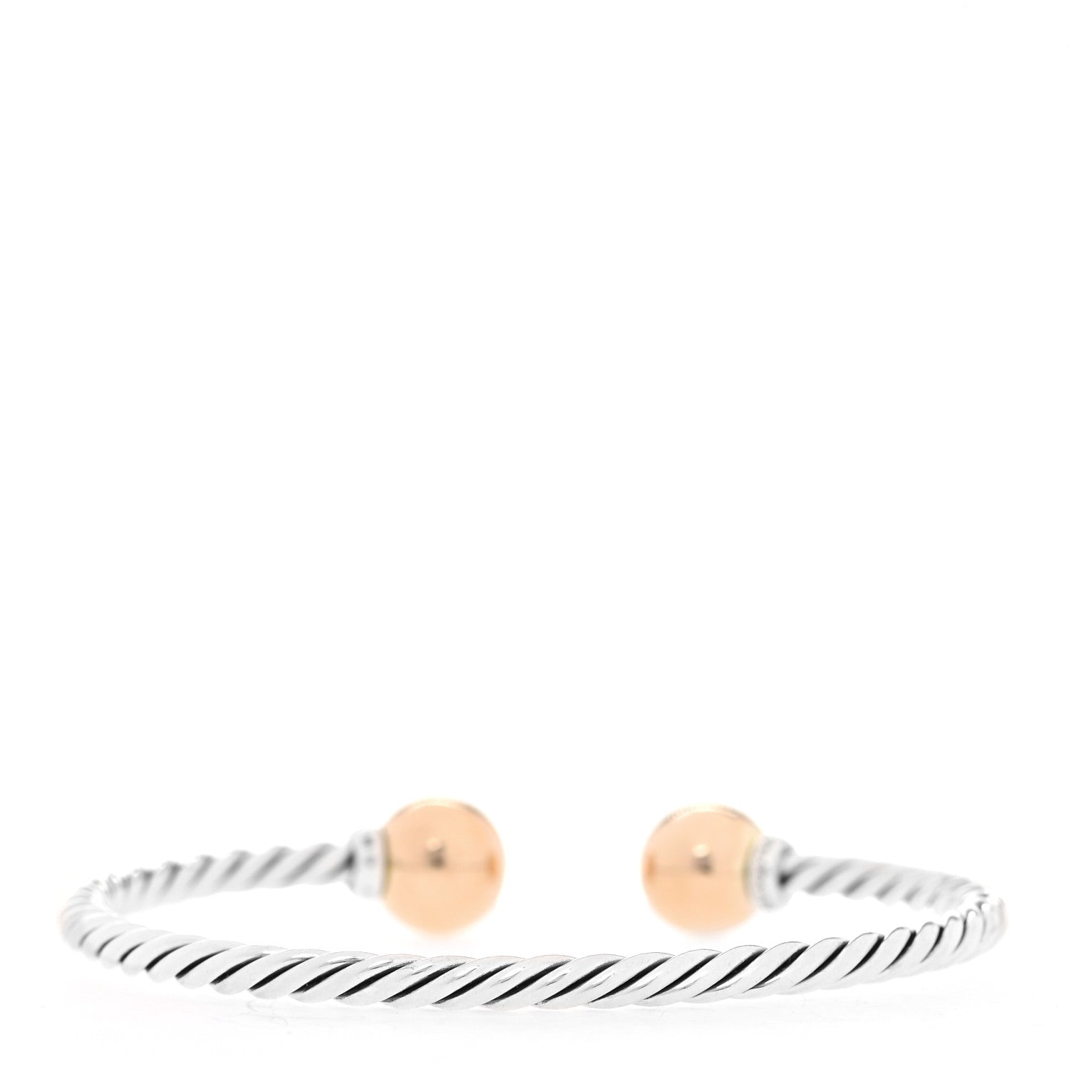 David Yurman Sterling Silver 18K Yellow Gold Diamond 9mm Solari Bead Bracelet 3 of 5
