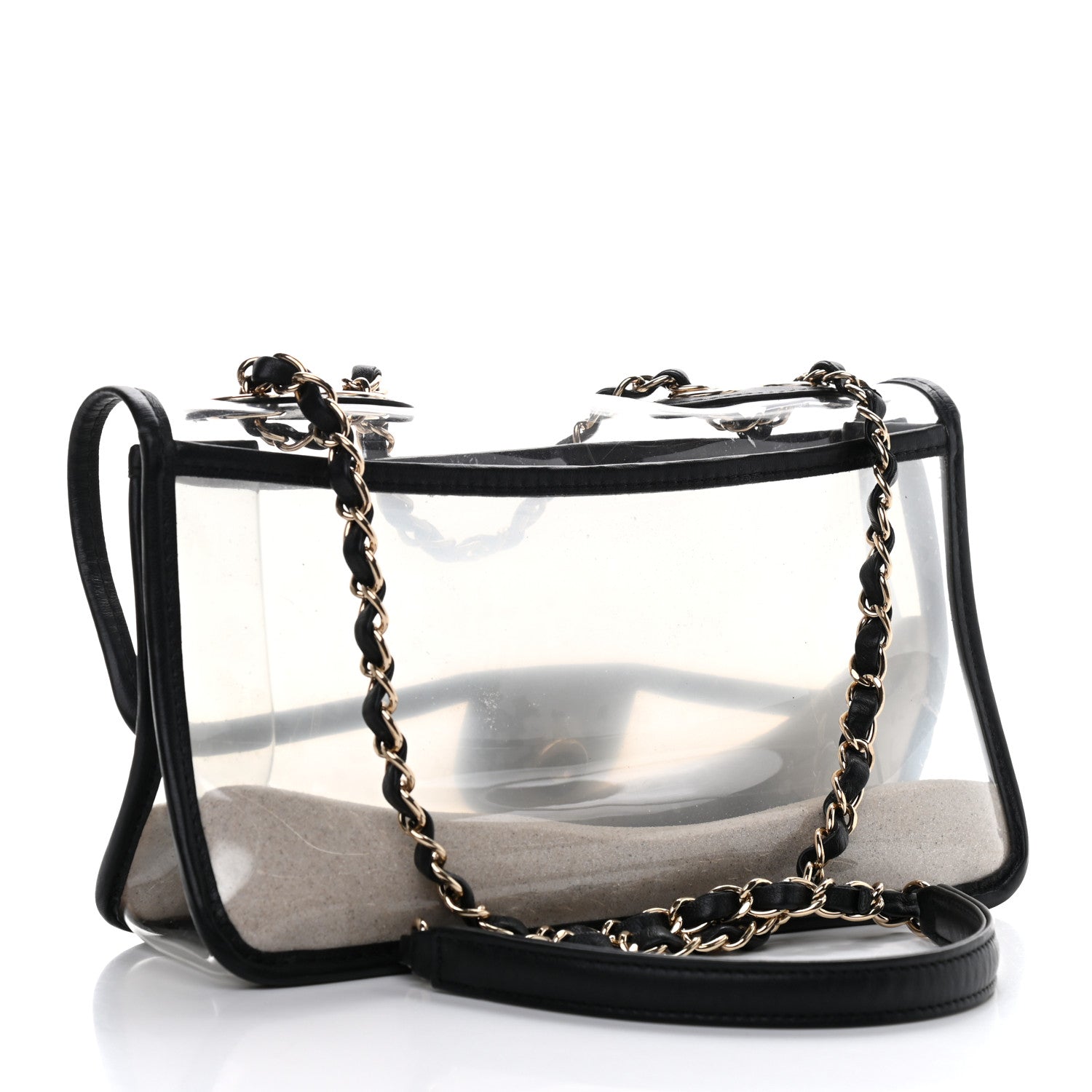 Chanel Lambskin PVC Medium Coco Sand Flap Black 3 of 9