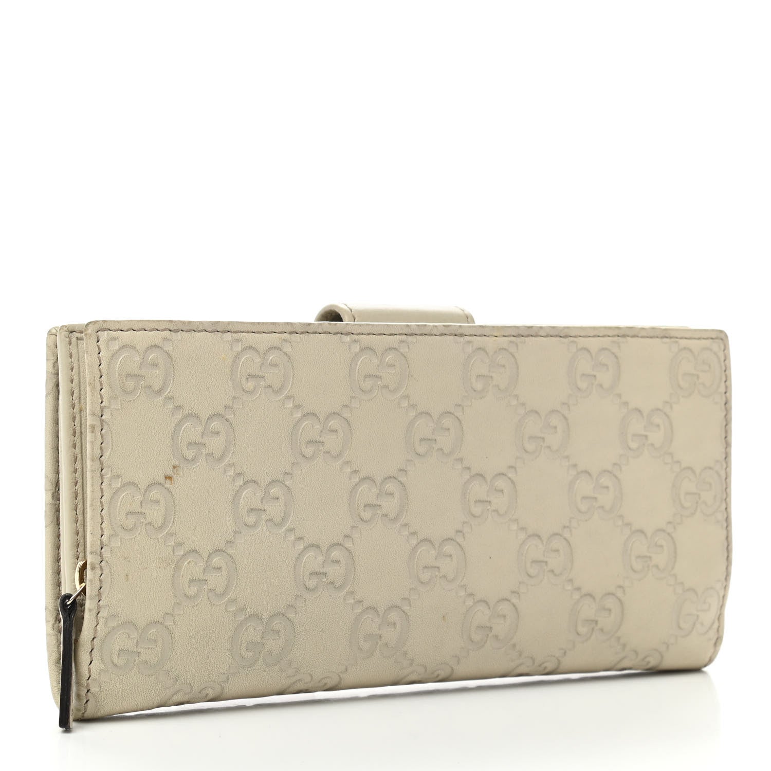 Gucci Guccissima Abbey Continental Wallet Off White 3 of 8