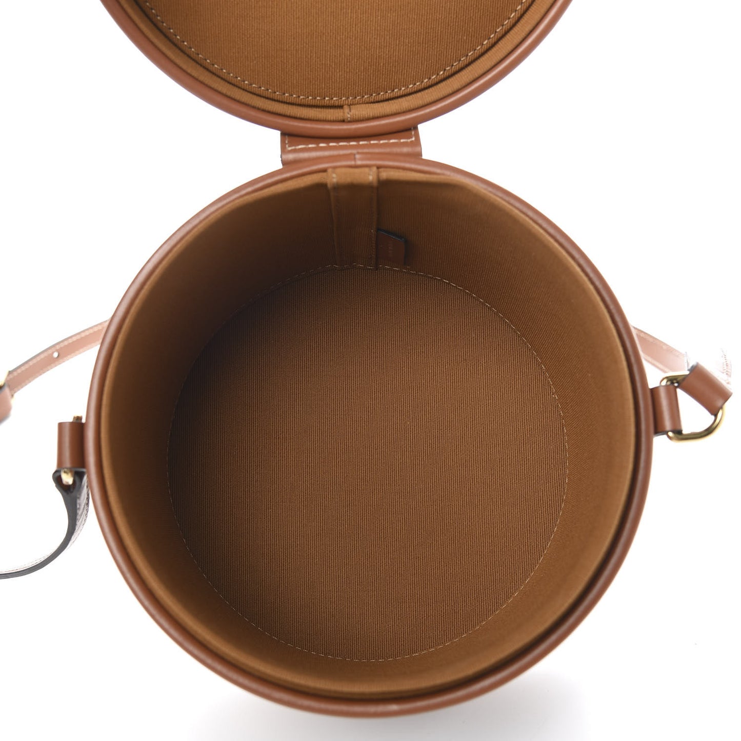 Calfskin Triomphe Canvas Medium Tambour Bag Tan