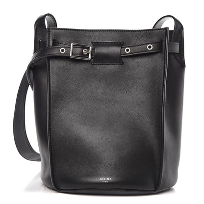 Celine Smooth Calfskin Long Strap Big Bucket Bag Black 1 of 5