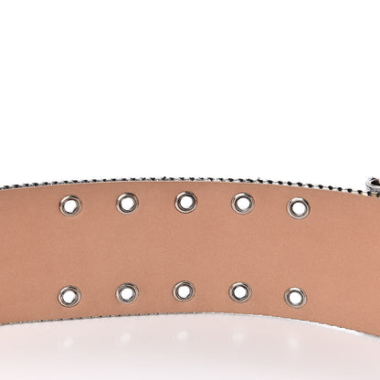 Chanel Metallic Calfskin Logo Wide Belt 85 34 Silver 5 of 5
