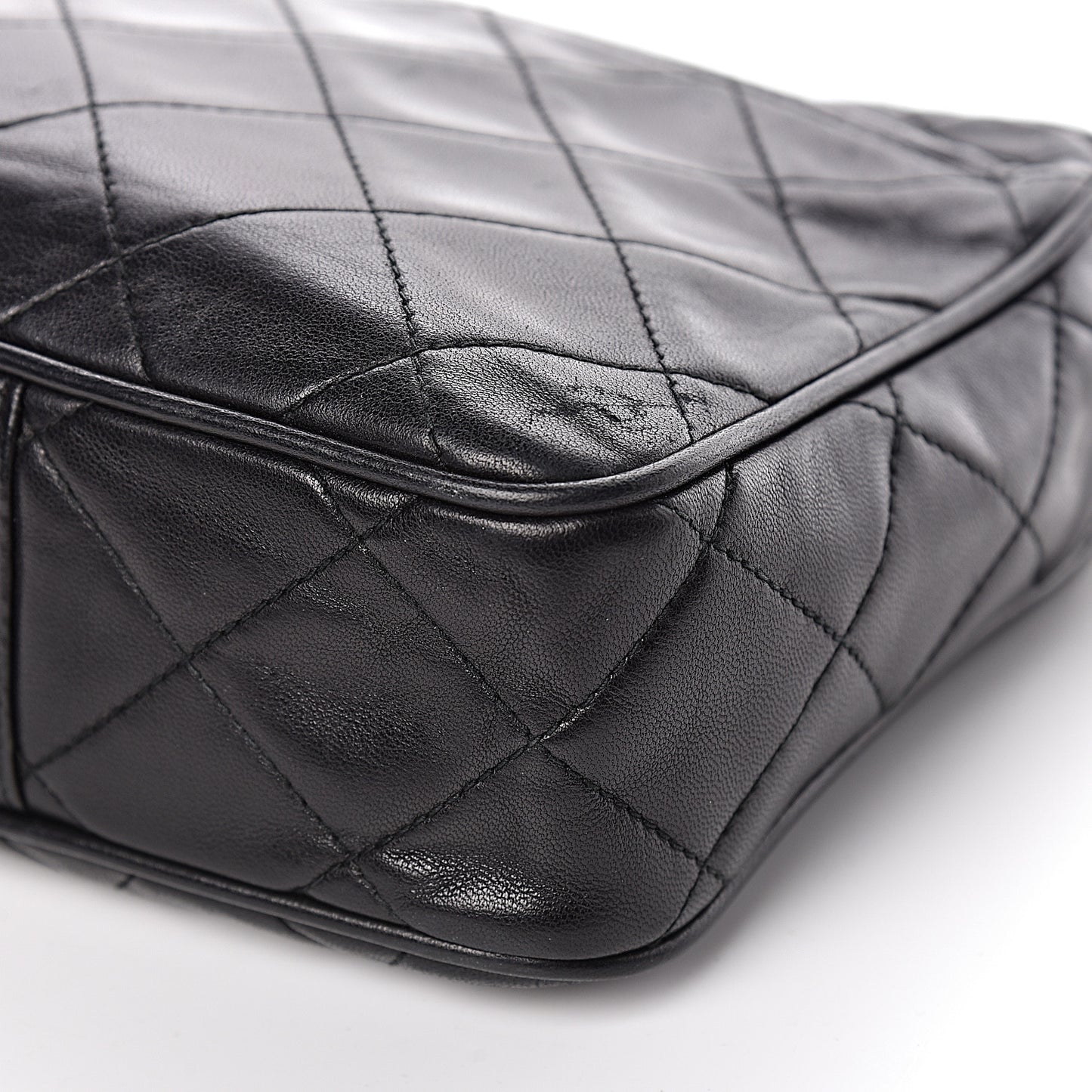 Lambskin Quilted Camera Case Black