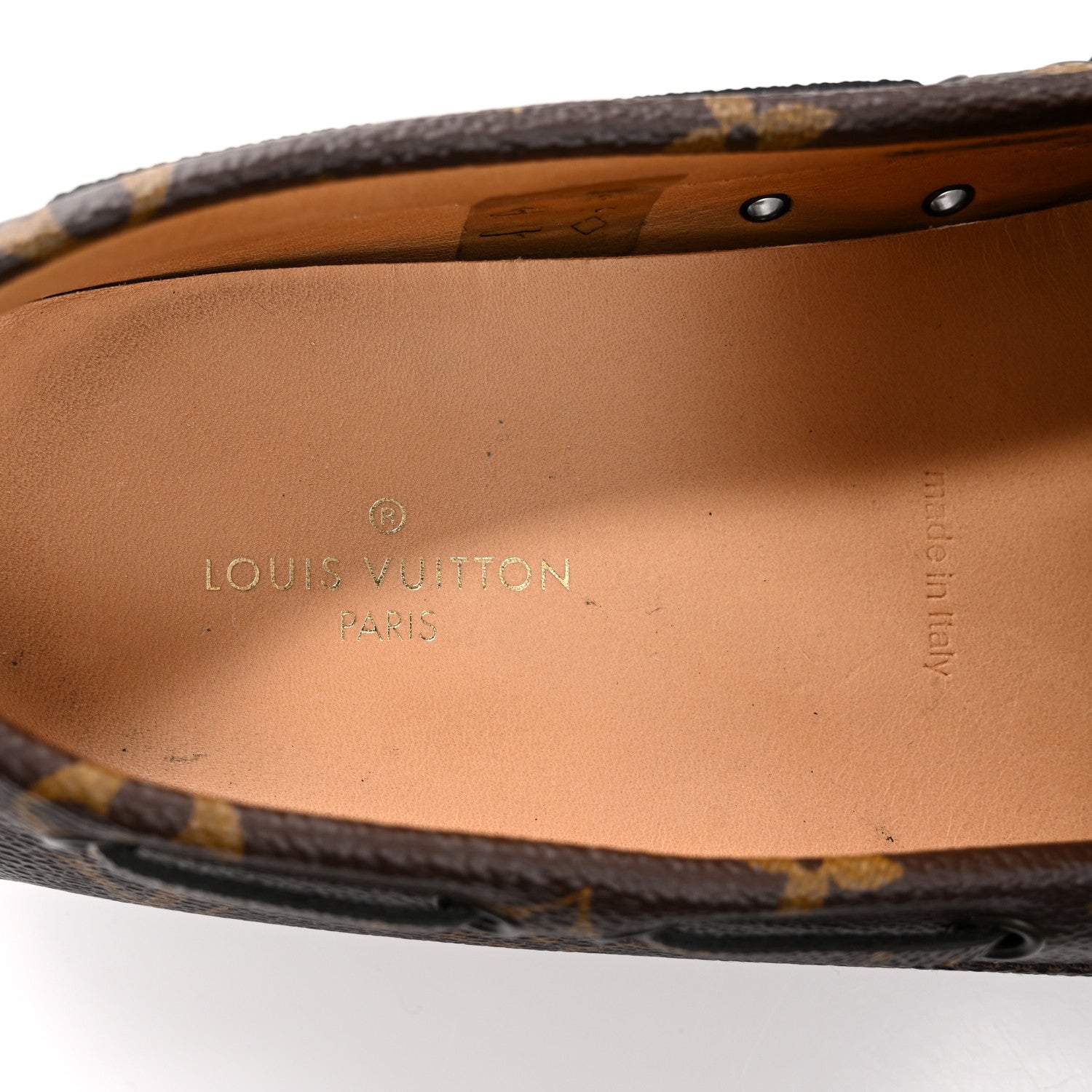 Louis Vuitton Monogram Mens Arizona Car Shoe Moccasin Loafers 8 7 of 12