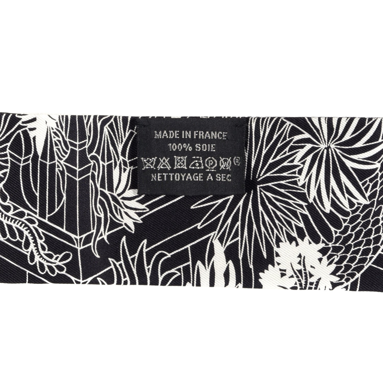 Hermes Silk Animapolis Twilly Black White 4 of 4