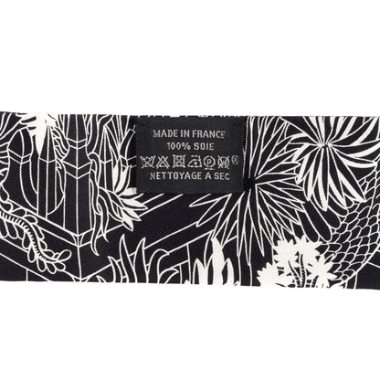 Hermes Silk Animapolis Twilly Black White 4 of 4