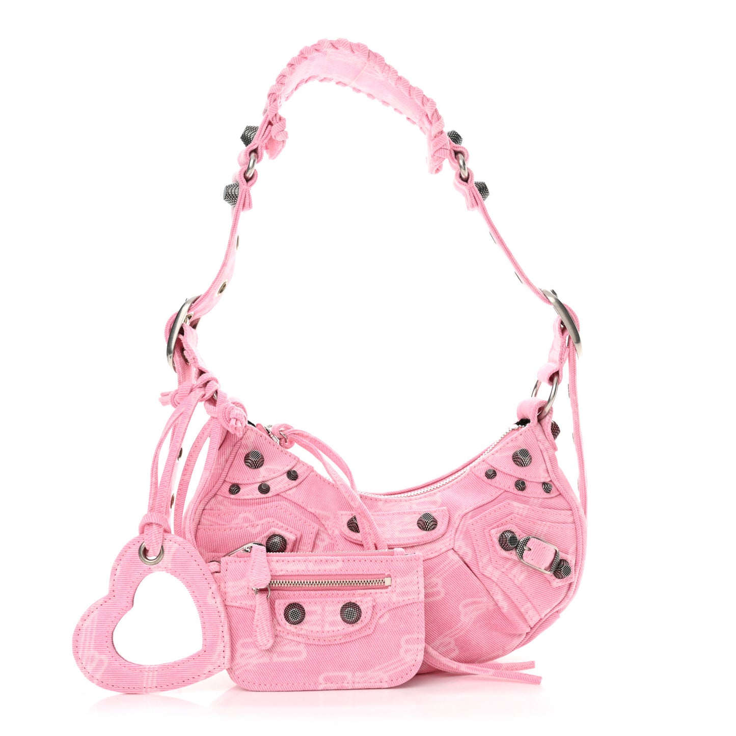 Denim BB Monogram Le Cagole Shoulder Bag XS Pink