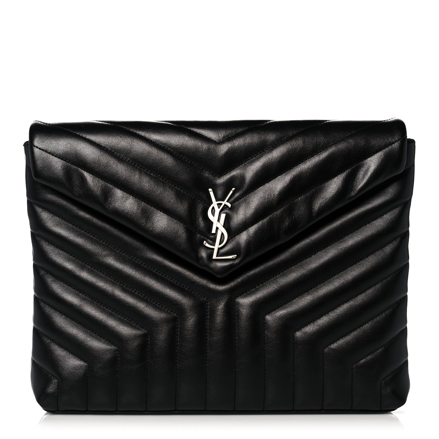 Calfskin Y Quilted Monogram Loulou Document Holder Black