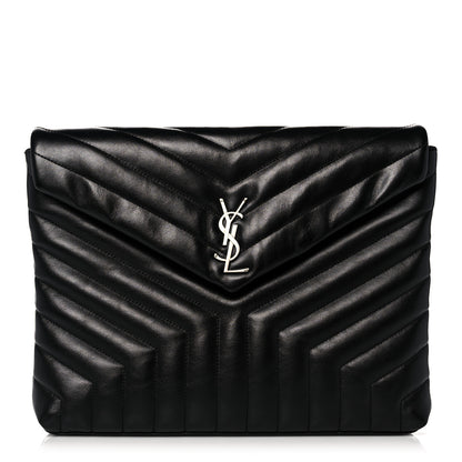 Saint Laurent Calfskin Y Quilted Monogram Loulou Document Holder Black 1 of 10