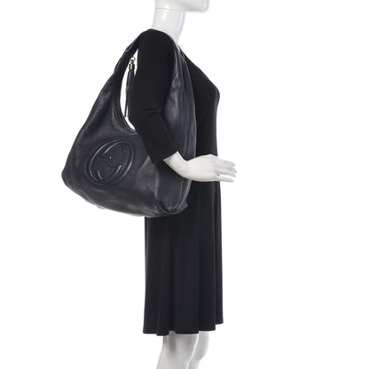 Gucci Pebbled Calfskin Large Soho Hobo Dark Blue 2 of 15