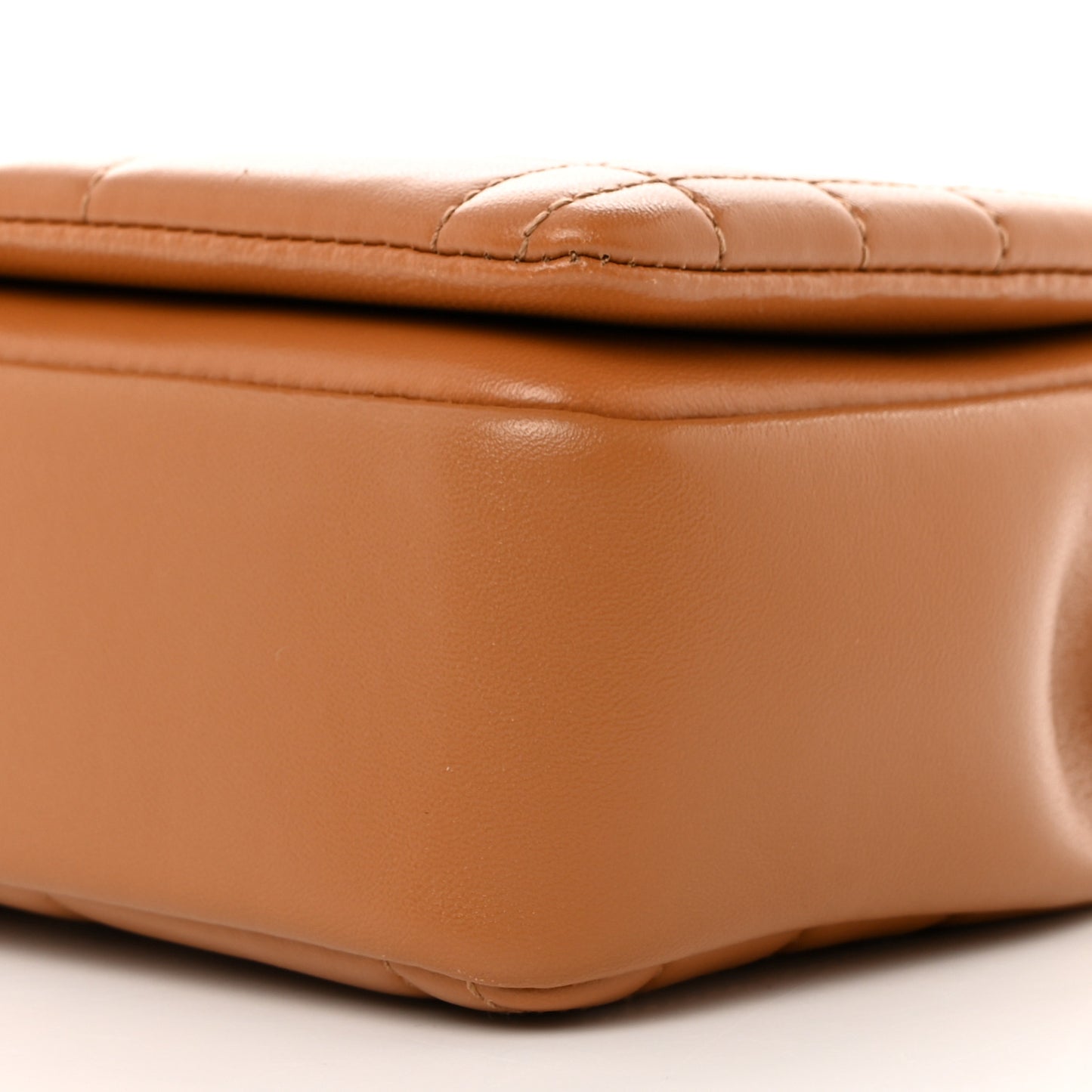 Lambskin Quilted Small Lola Bag Maple Brown