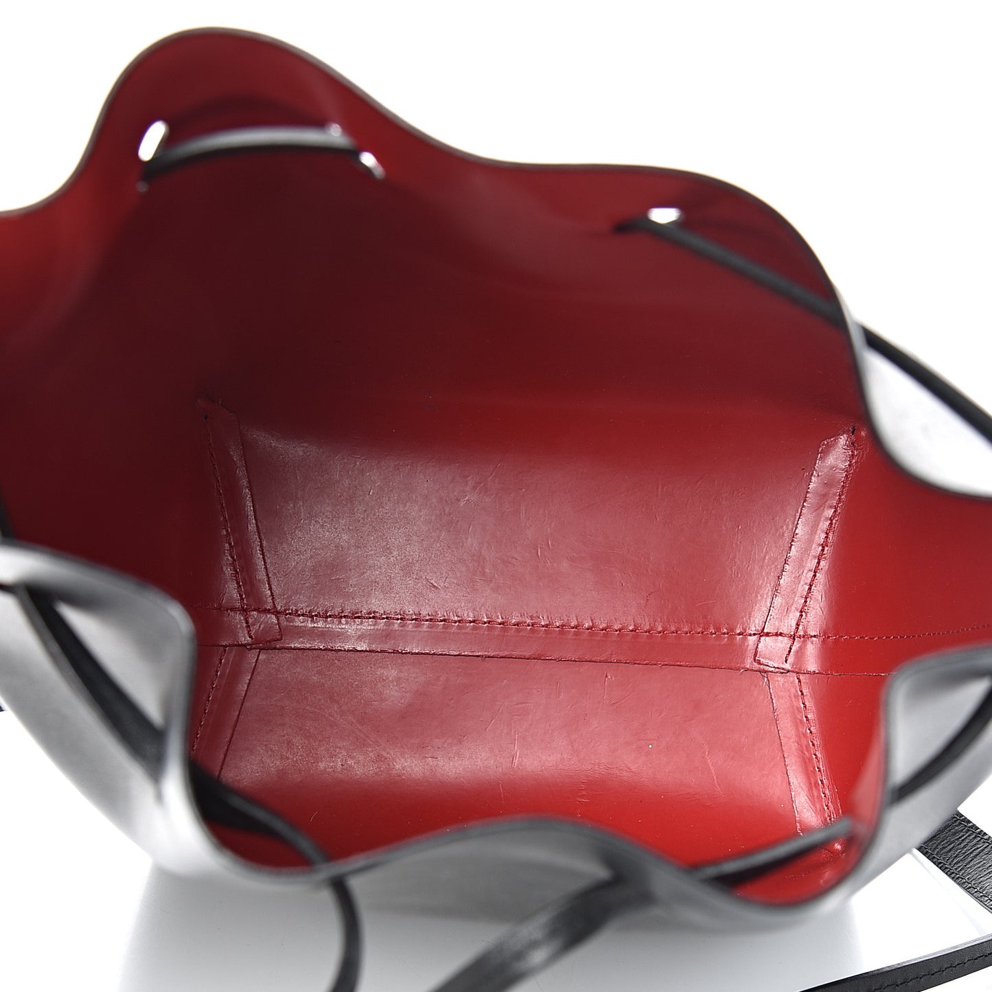 Vegetable Tanned Calfskin Mini Bucket Bag Black Flamma