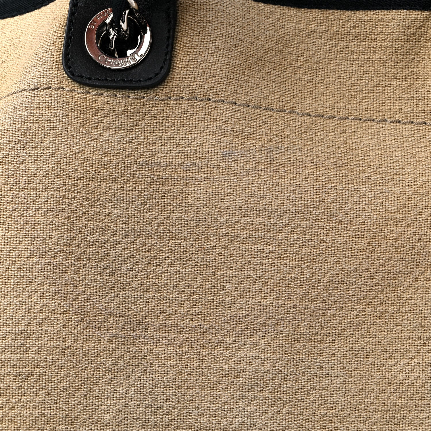 Chanel Canvas Medium Deauville Tote Beige Black 13 of 13