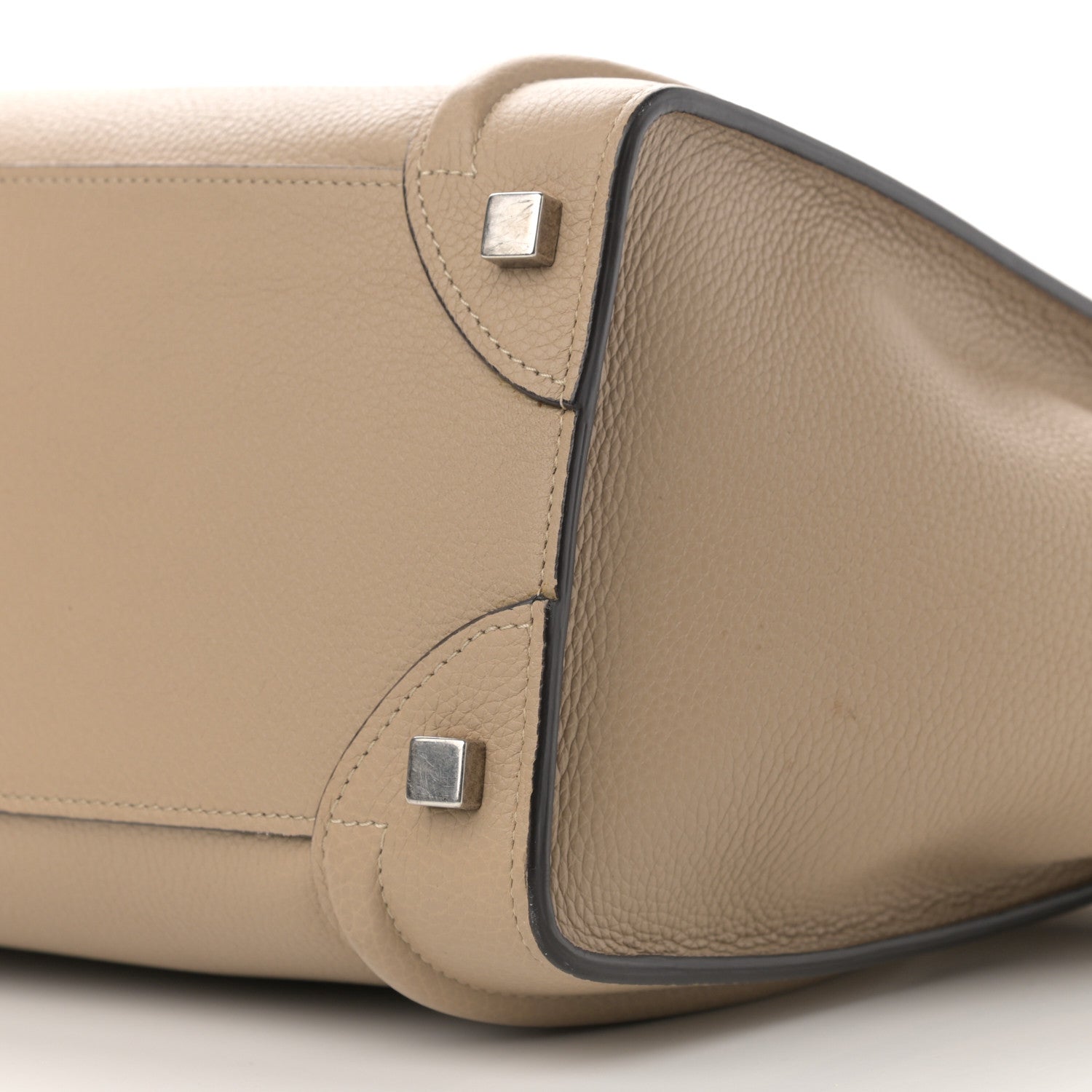 Celine Drummed Calfskin Micro Luggage Dune 10 of 11