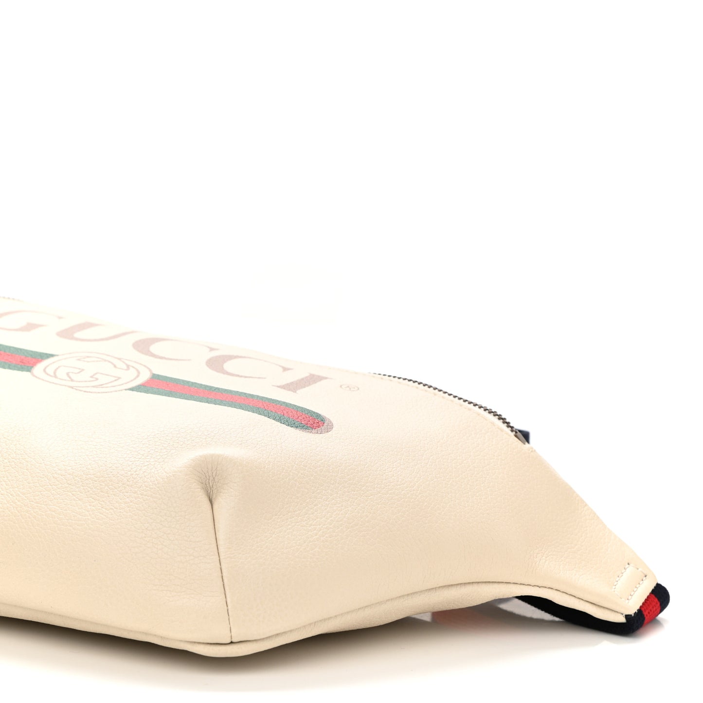 Grained Calfskin Logo Belt Bag White
