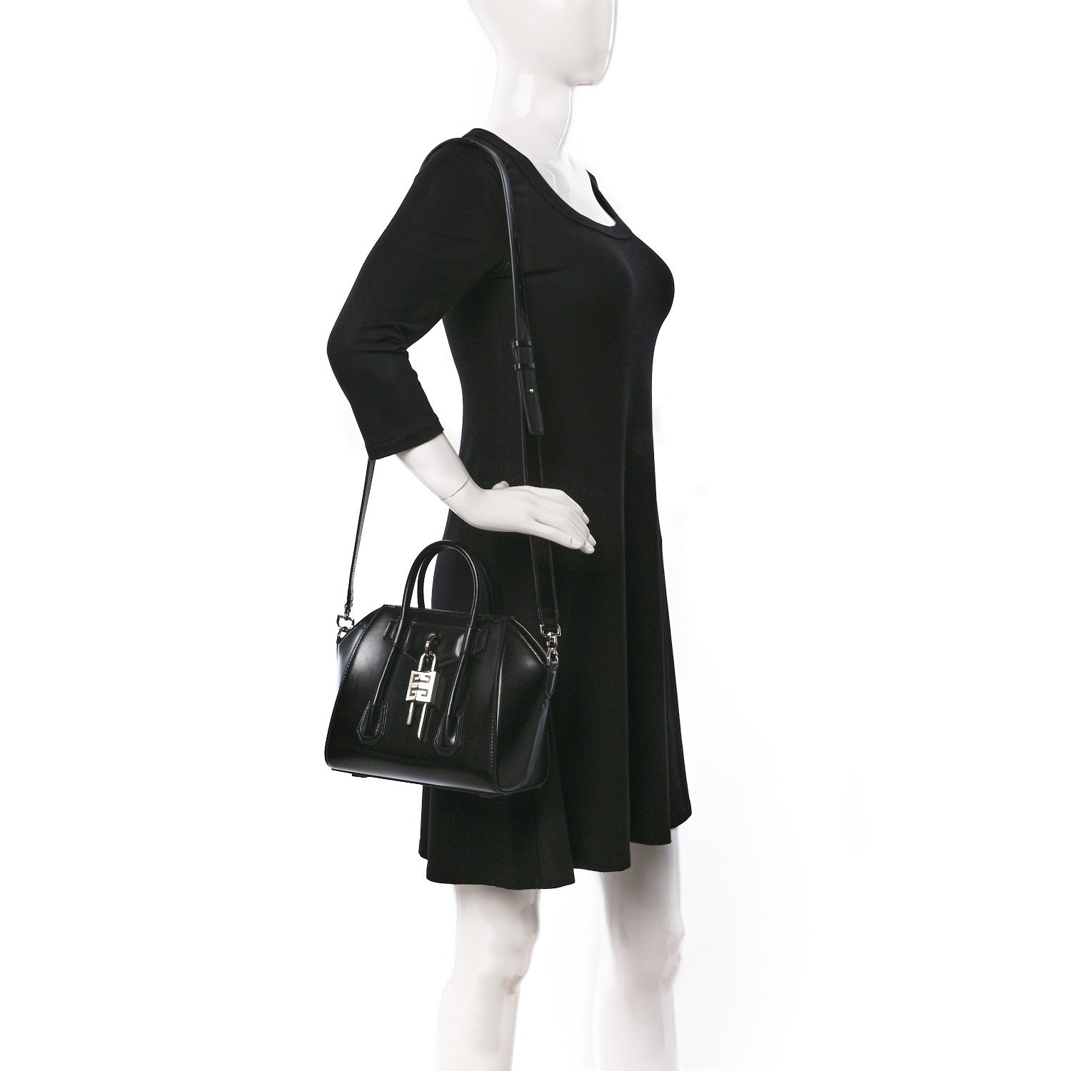 Givenchy Box Calfskin Mini Lock Antigona Shoulder Bag Black 2 of 11