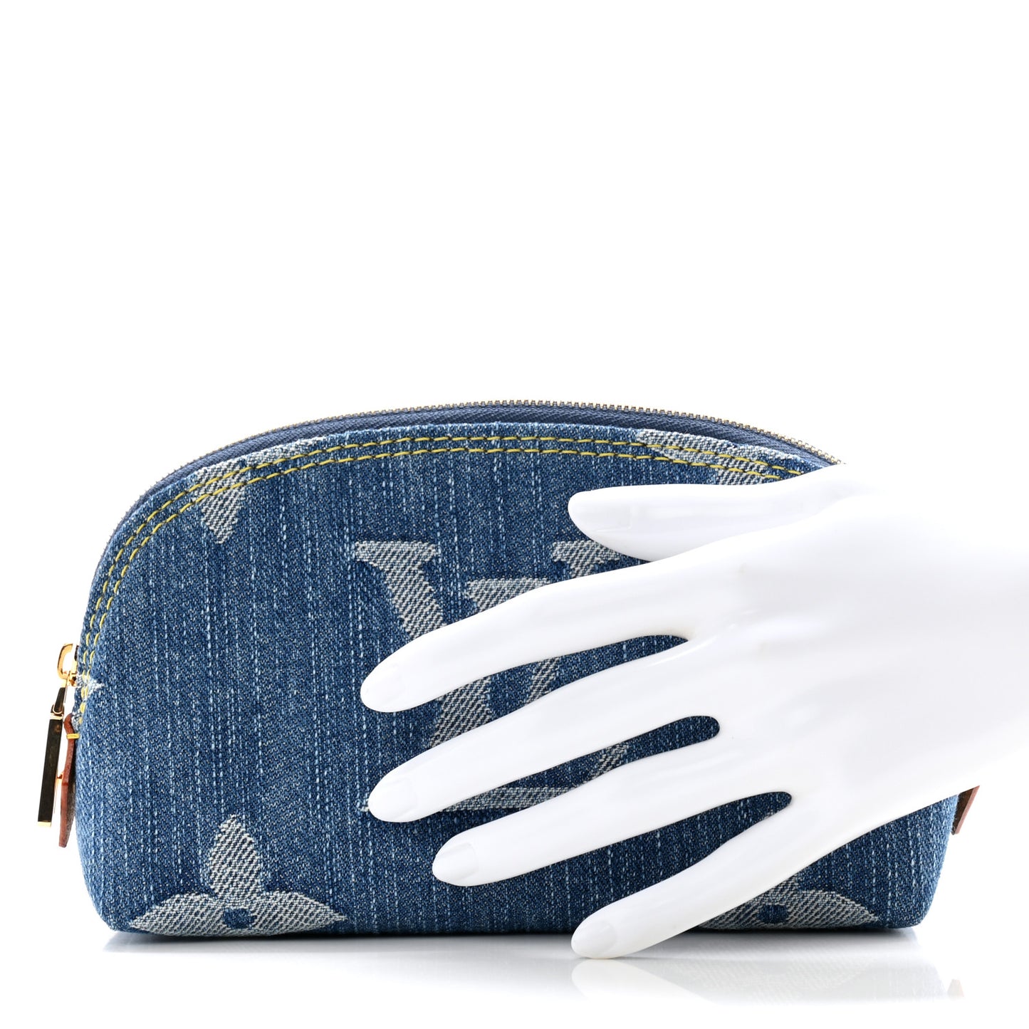 Denim Giant Monogram Pochette Cosmetique PM Denim Blue