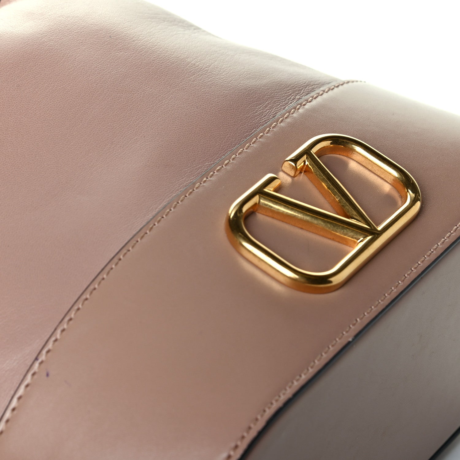 Valentino Garavani Nappa Mini VLogo Signature Chain Bucket Bag Rose Cannelle 5 of 5