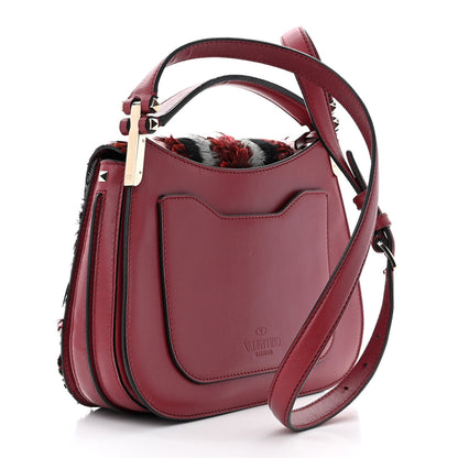 Valentino Garavani Calfskin Piper Feather Joylock Flap Messenger Bag Red 3 of 11