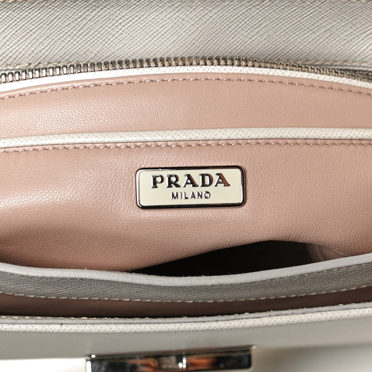 Prada Saffiano Lux Sound Top Handle Pomice 5 of 9