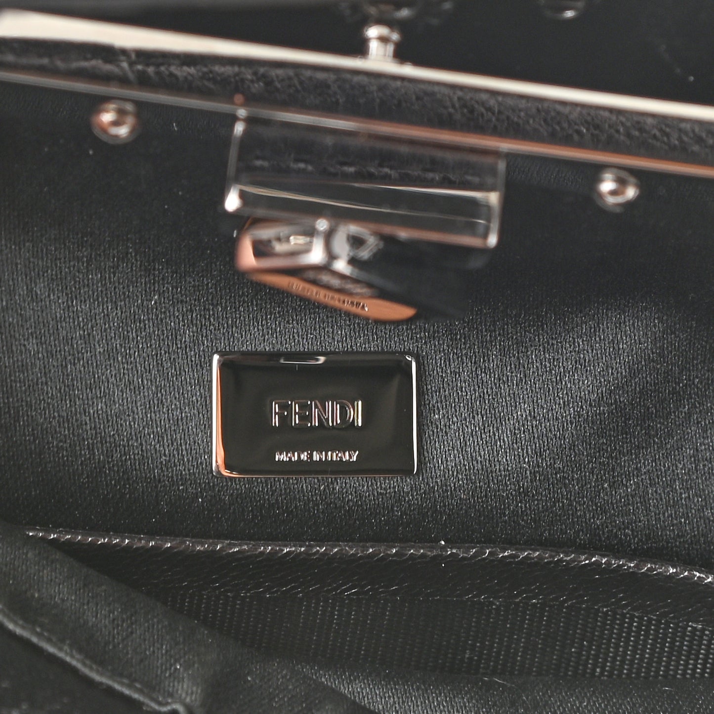 Laminated Goatskin Beaded Micro Peekaboo Iconic Satchel Canna di Fucile Black