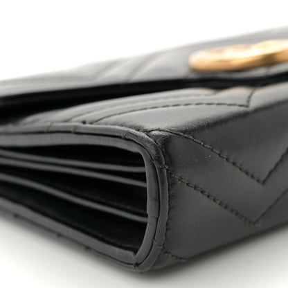 Gucci Calfskin Matelasse GG Marmont Chain Wallet Black 9 of 10
