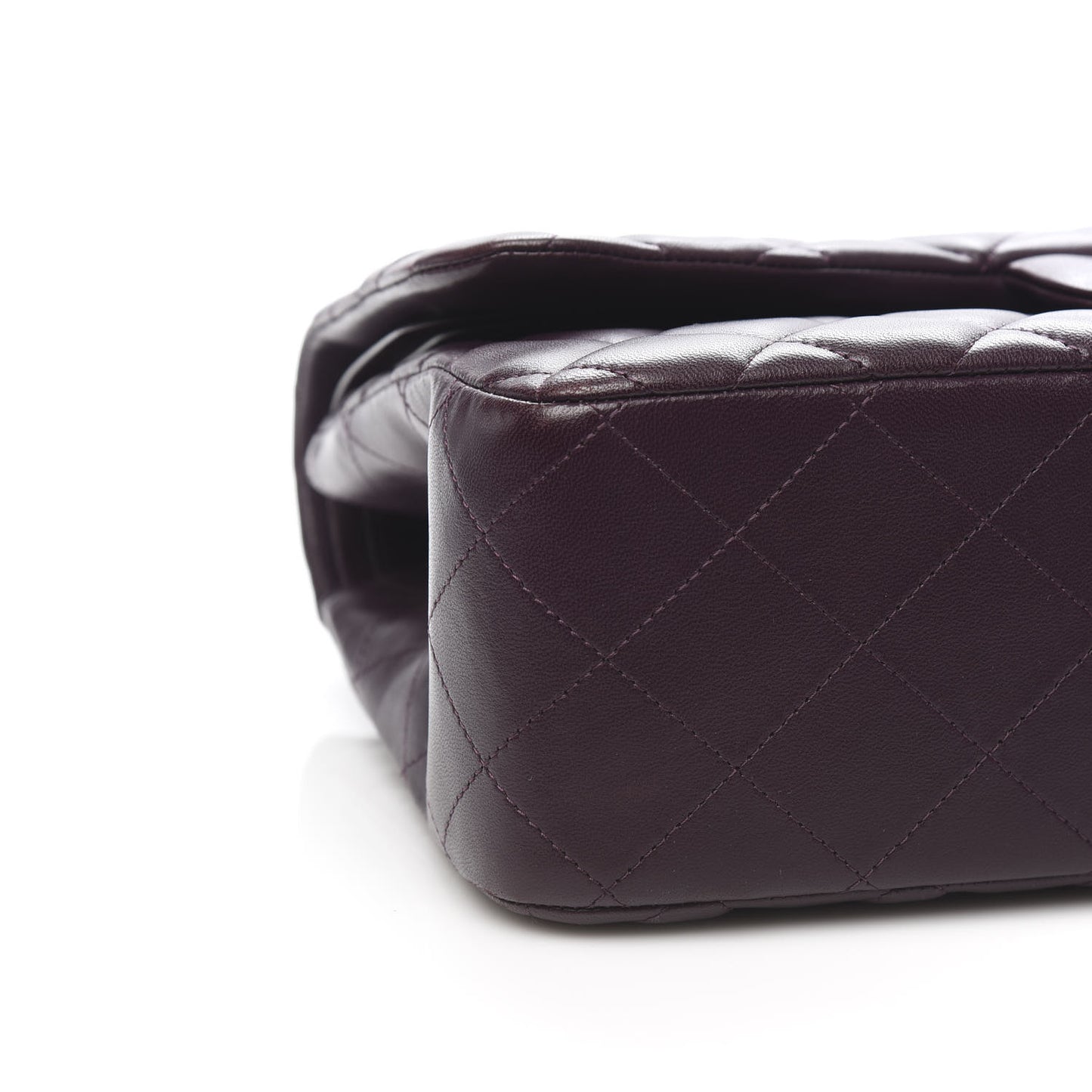 Lambskin Quilted Jumbo Double Flap Purple