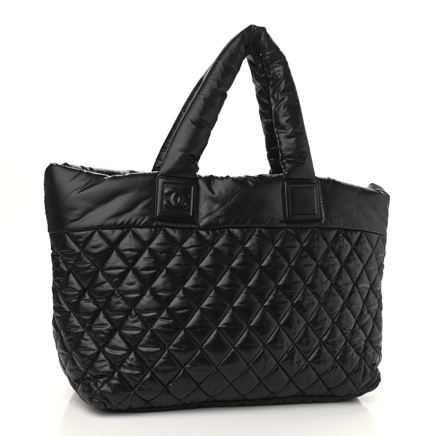Nylon Quilted Large Coco Cocoon Tote Black