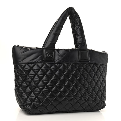 Chanel Nylon Quilted Large Coco Cocoon Tote Black 3 of 9