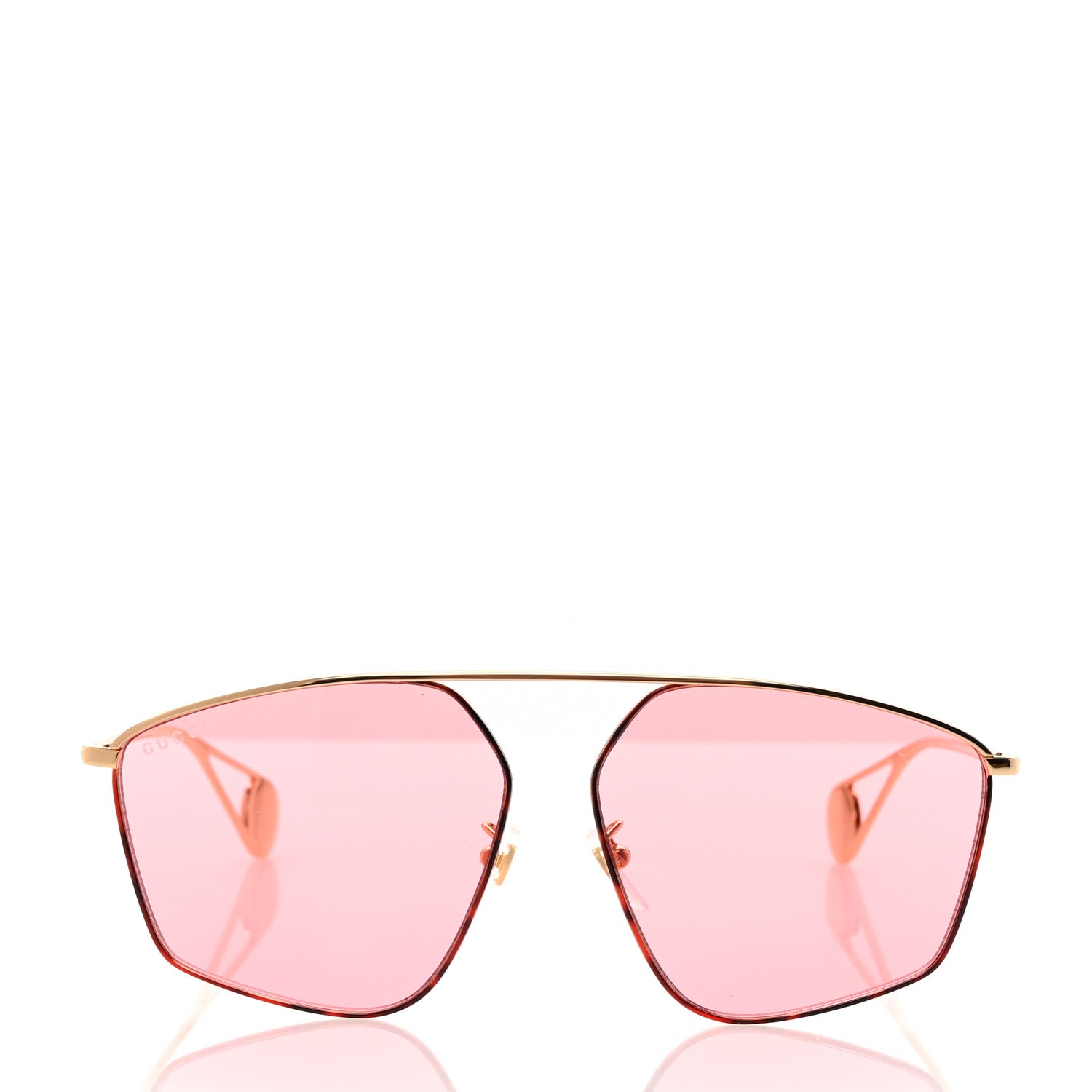 Gucci Square Frame GG0437SA Sunglasses Gold 2 of 8