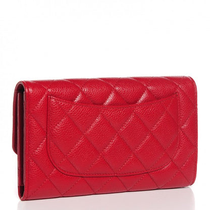 Chanel Caviar Quilted Large Flap Wallet Dark Red 3 of 16