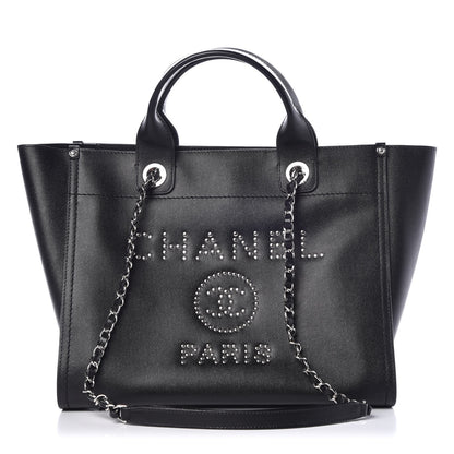 Chanel Caviar Small Studded Deauville Tote Black 1 of 9