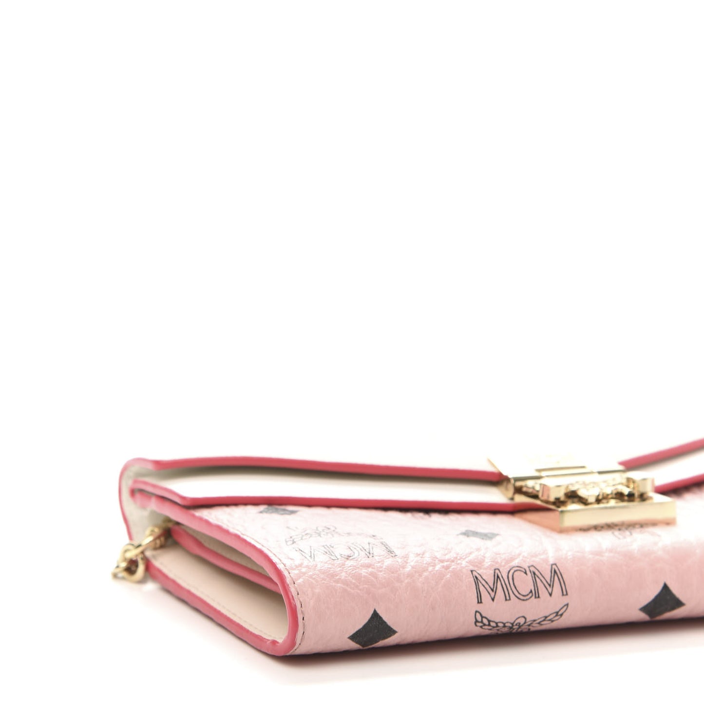 Calfskin Visetos Monogram Patricia Color Block Wallet On Chain Pink Tint