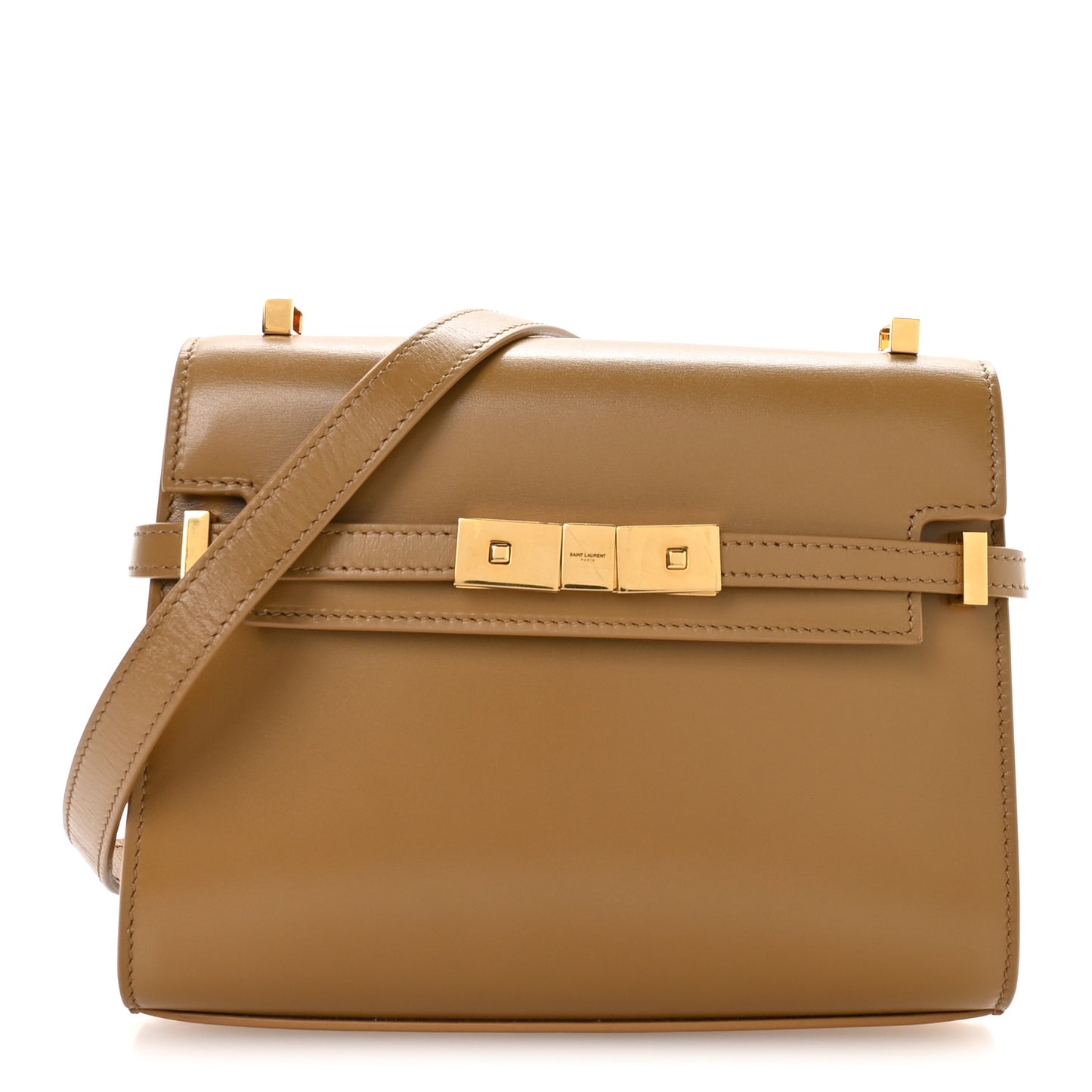 Smooth Calfskin Mini Manhattan Shoulder Bag Tabac Brown