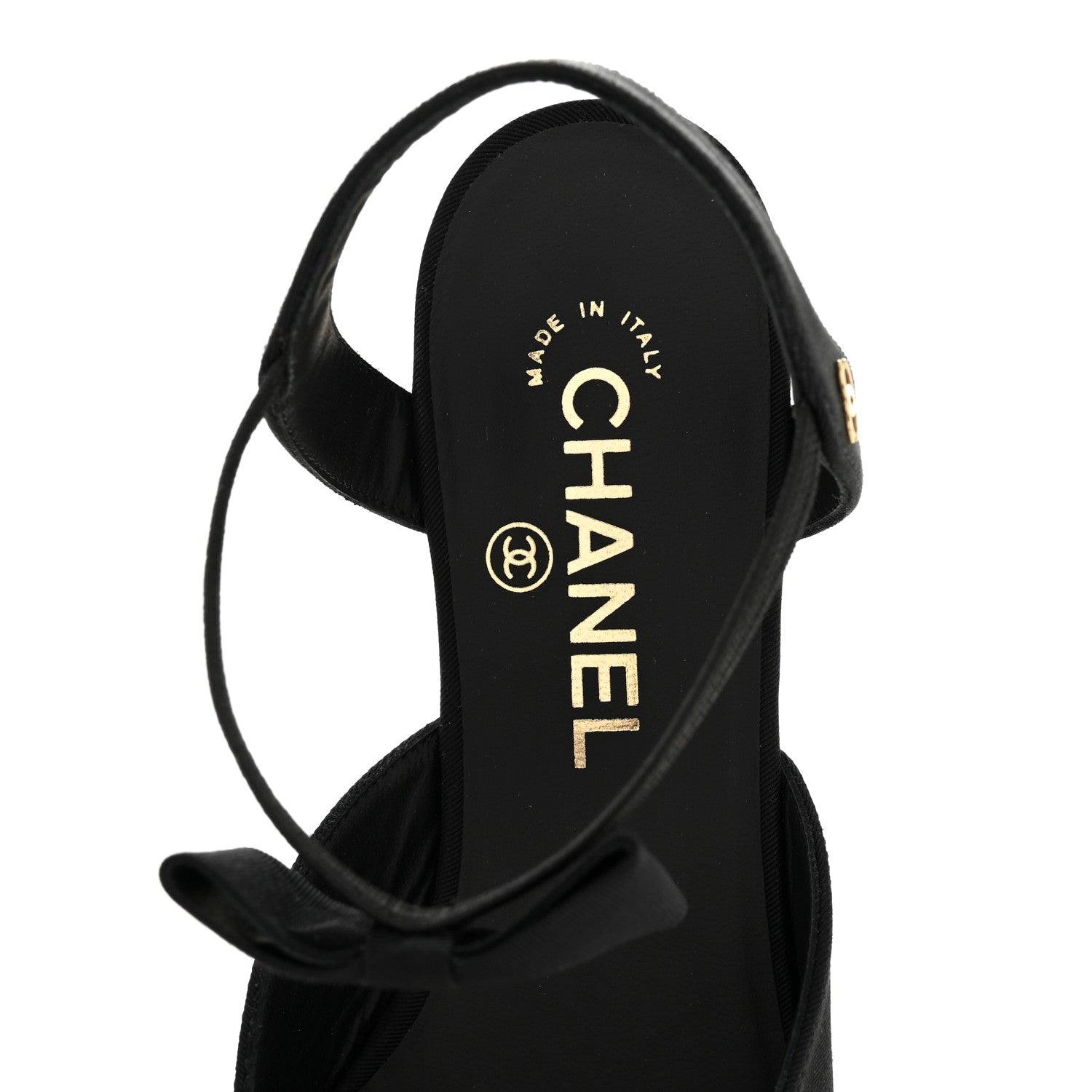 Chanel Satin Slingback Cap Toe Bow Flats 39.5 Black 7 of 10