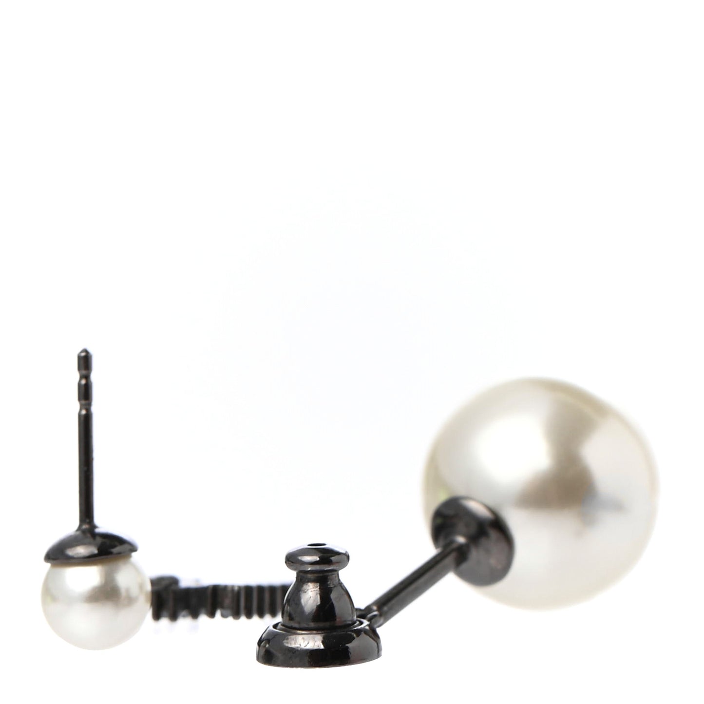 Crystal Pearl My ABCDior W Tribale Earring Black Silver