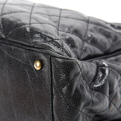 Chanel Crumpled Grained Calfskin Quilted CC Crave Tote Black 9 of 16