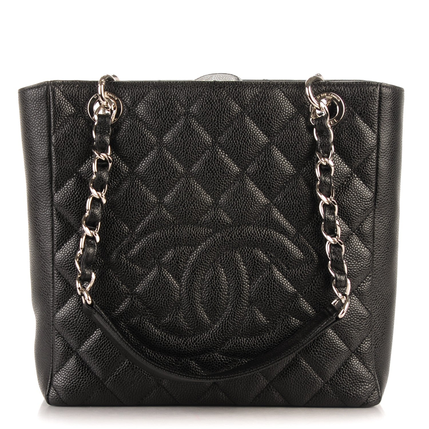 Chanel Caviar Quilted Petit Shopping Tote PST Black 1 of 7