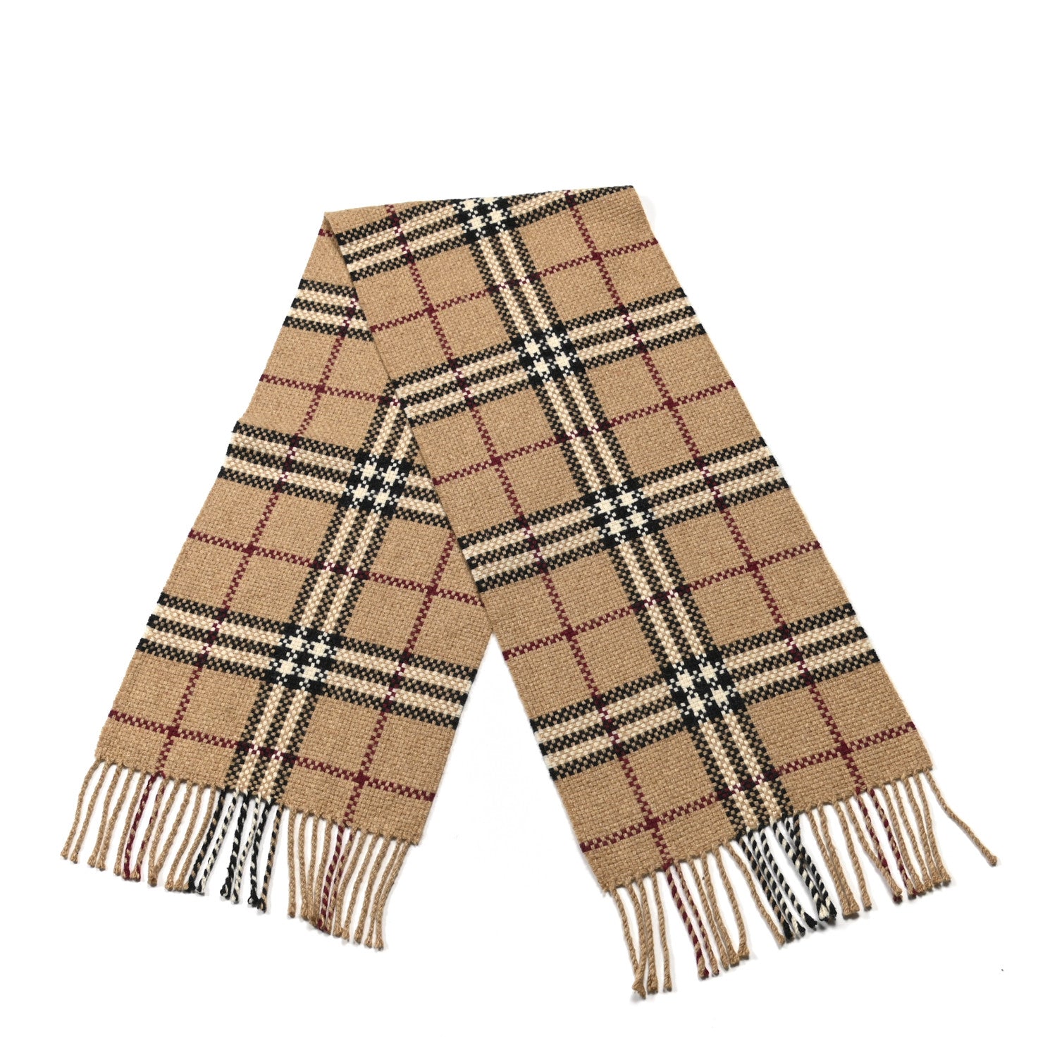 Burberry Cashmere Vintage Check Fringe Scarf 2 of 3