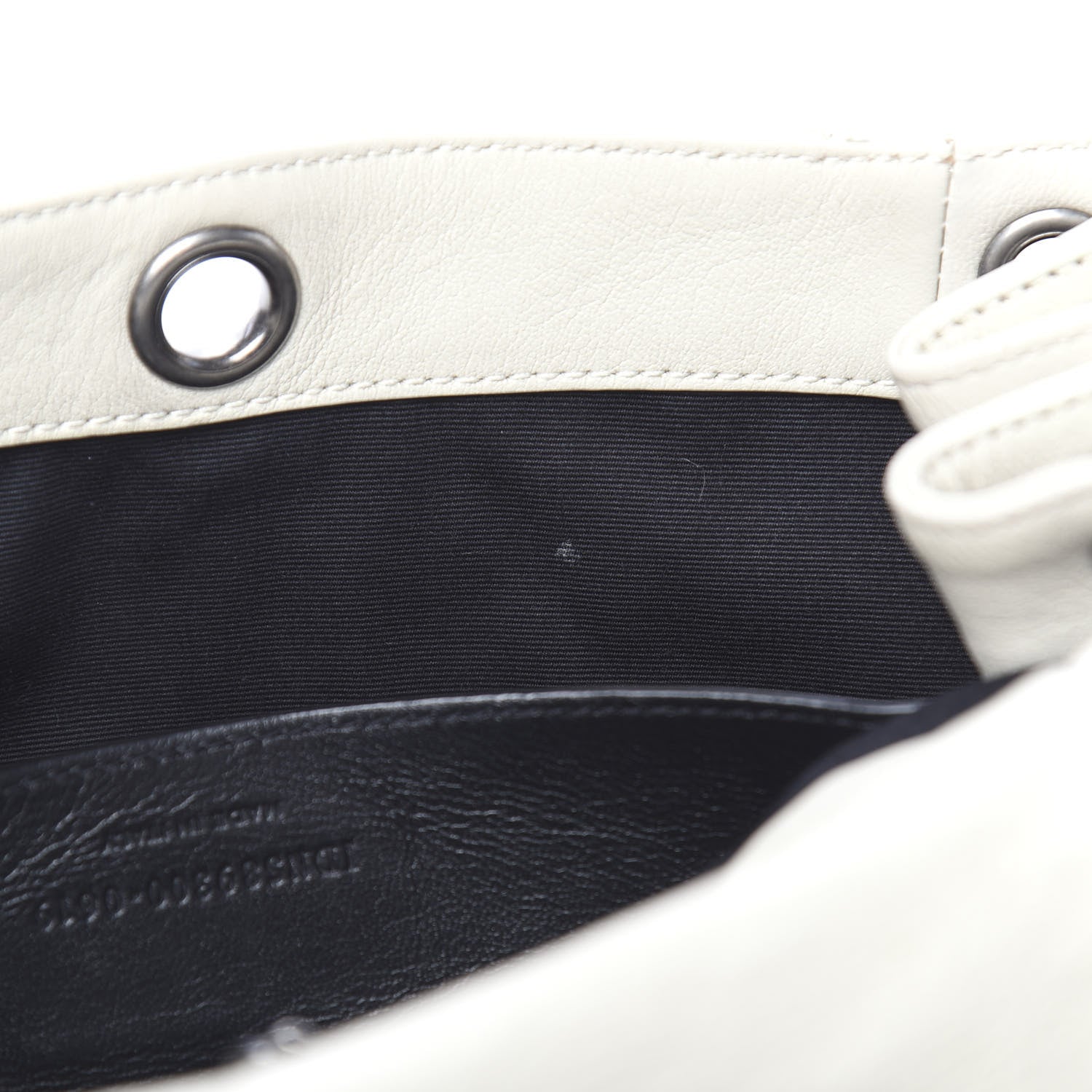 Saint Laurent Pebbled Lambskin Chevron Monogram Small Nolita White Vintage 8 of 12