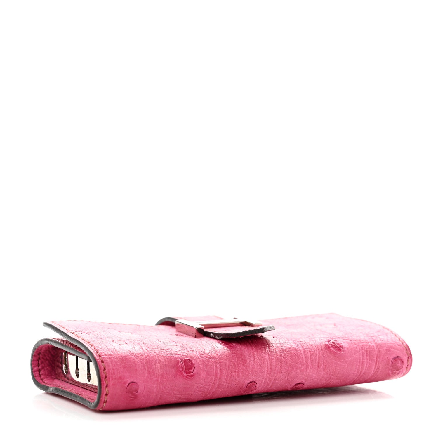 Hermes Ostrich Bearn Multicles 4 Key Holder Fuchsia 3 of 8