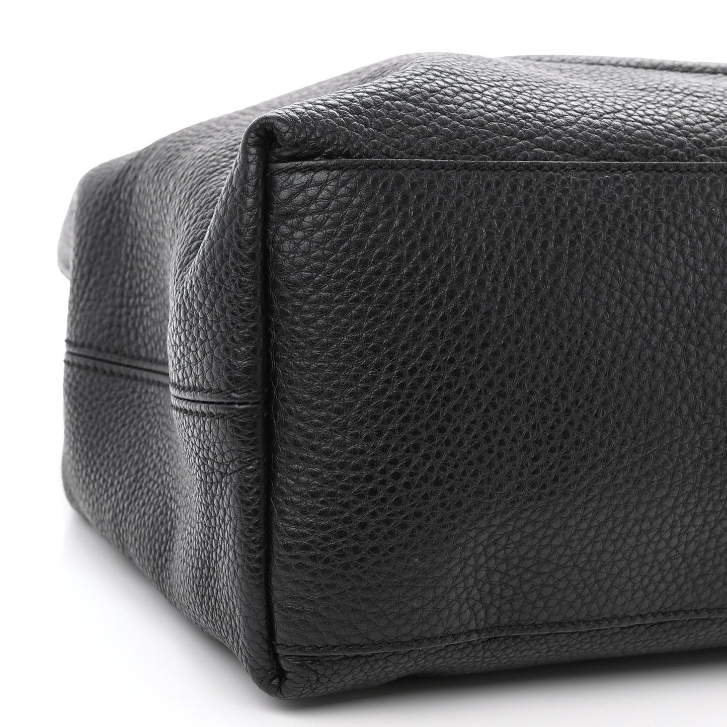 Pebbled Calfskin Medium Soho Chain Shoulder Bag Black