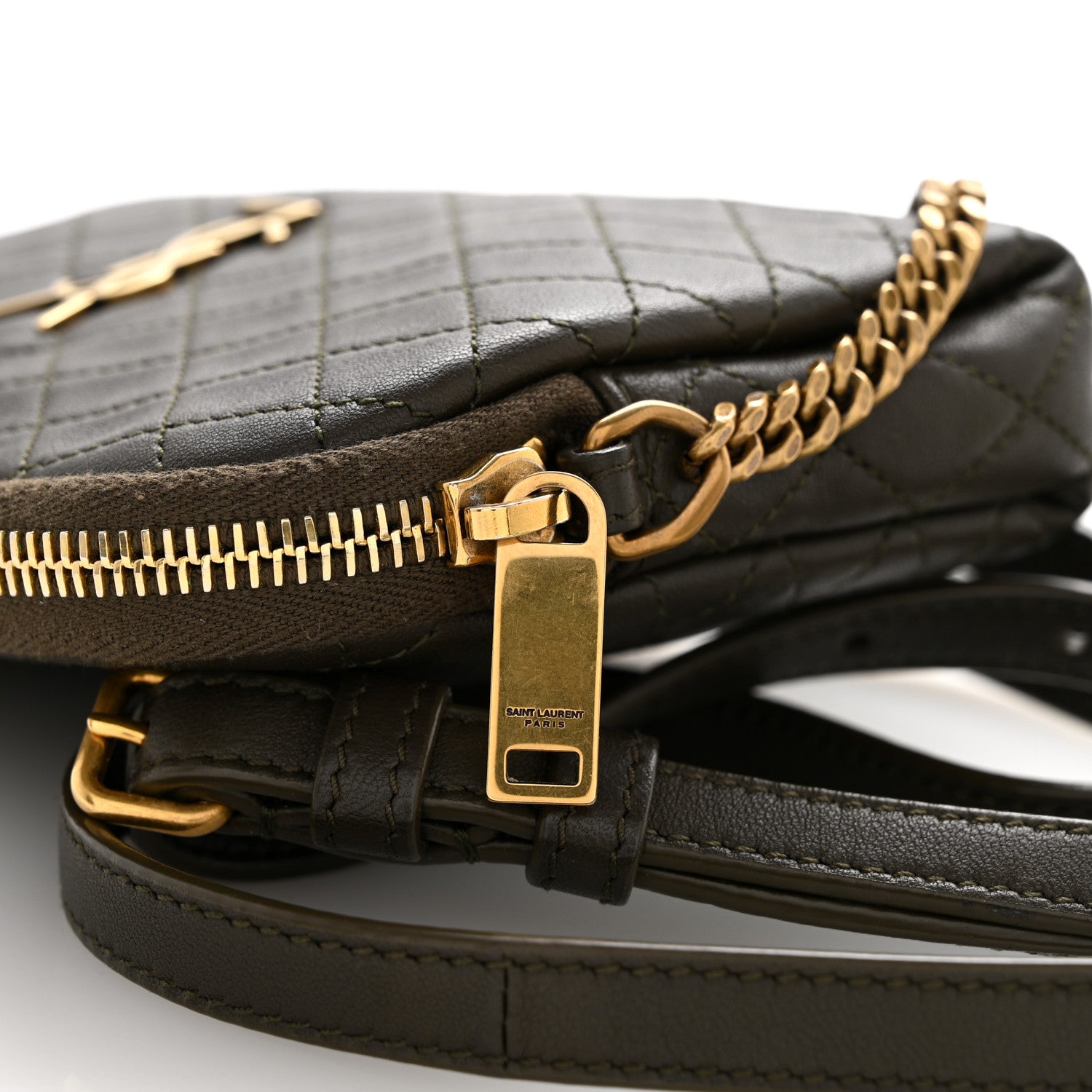 Saint Laurent Lambskin Quilted Gaby Zipped Pouch 1887079