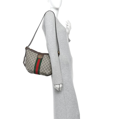 Gucci GG Supreme Monogram Web Small Ophidia Half Moon Hobo Brown 2 of 11