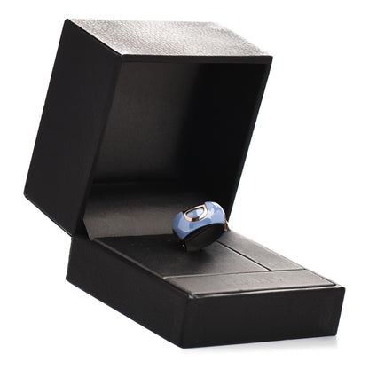 Damiani 18K Pink Gold Ceramic Diamond D Icon Ring 52 6 5 of 5